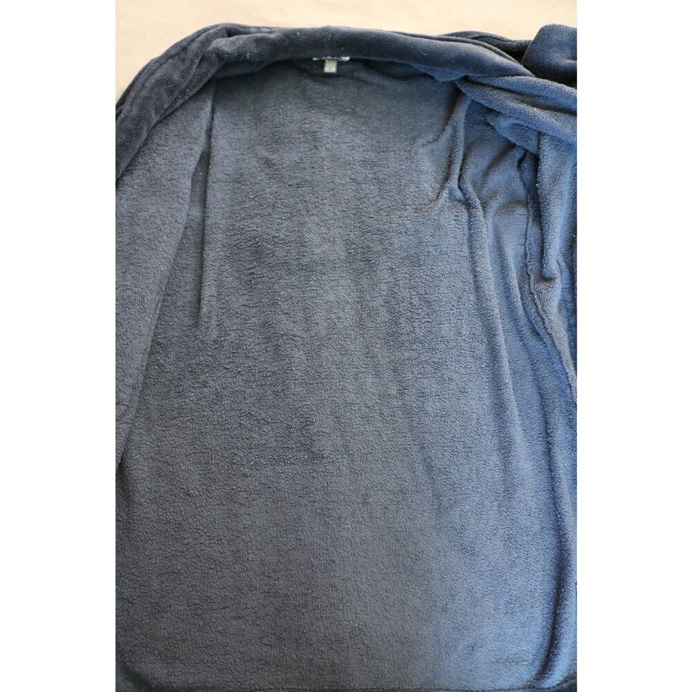 NAUTICA Sleep Robe Mens Navy Blue Soft Fuzzy Belted Pockets Sleepwear Lounge - Picture 12 of 14